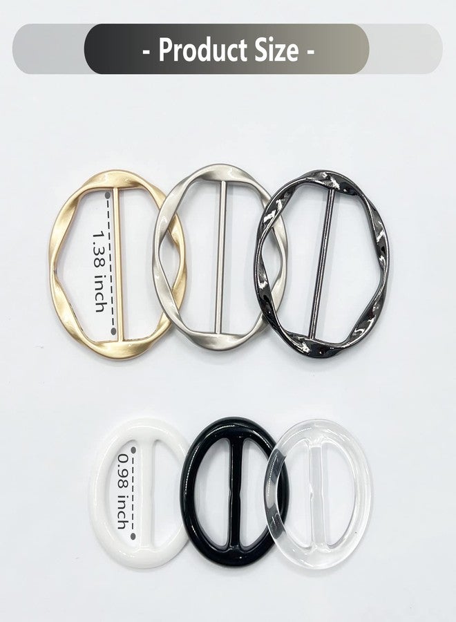 DHATMYC 6 PCS Shirt Ties Clips for Women to Tighten Clothing, Scarf Ring and Slides, T-Shirt Waist Tightener Cincher Knot Clip Rings for Large Long Tee Shirt Tie Up, Circle Belt Buckle - Image 3
